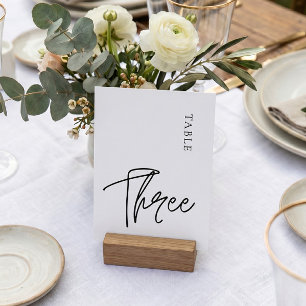 Invitación Mesa Número Tres Minimalista Simple