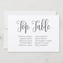 Invitación Mesa principal. Gráfico de asientos de boda rústic