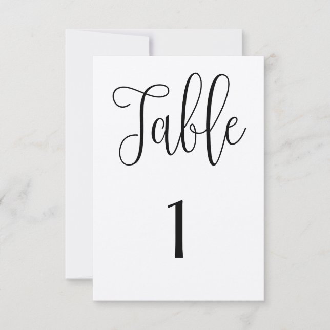 Invitación Mesa rústica número kraft. Boda moderna de campo (Anverso)