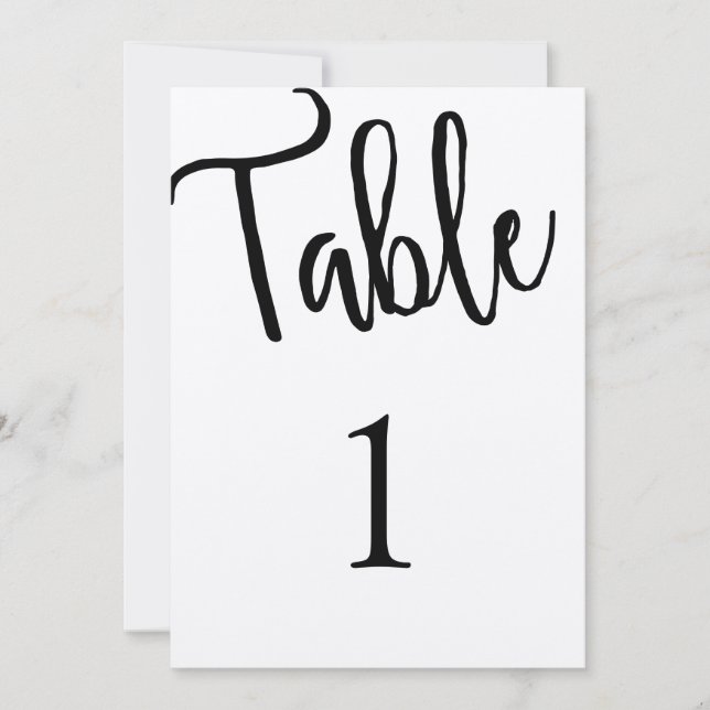 Invitación Mesa rústica número moderno. Boda kraft. Simple (Anverso)