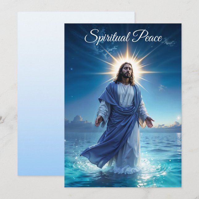 Invitación Mesías Jesucristo gracia y serenidad arte (Anverso / Reverso)