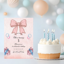 Invitación Messy Coquette Pink Bow Girl Birthday