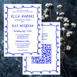Invitación Messy Loops Hand Drake Personalizado QR Bar Bat Mi<br><div class="desc">¡Tarjeta perfecta para anunciar una mitzvah de murciélago, el bar mitzvah u otra celebración judía! ¡La mano hizo un caos desordenado para los bucles de pinceles en el lado delantero! ¡TODO PERSONALIZABLE! Haga clic en "Personalizar" para editar el texto y agregar su vínculo al código QR. Haga clic en "editar...</div>