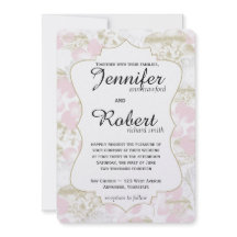 Invitación metálica de la boda de la flor del oro