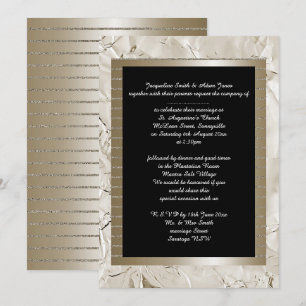 Invitación Metálico Bronce Oro Negro Elegante WEDDING
