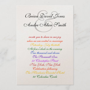 Invitación Metálico del orgullo LGBT del Boda gay Arco Iris l