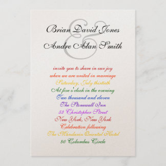 Invitación Metálico del orgullo LGBT del Boda gay Arco Iris l