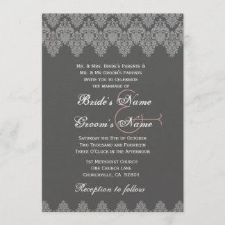 Invitación Metálico Premium de casquillo gris plateado
