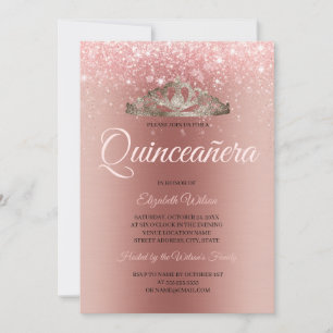 Invitación Metalizado de oro Subió cepillado moderno Purpurin