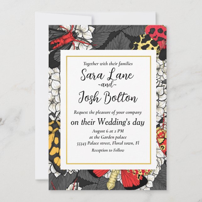 Invitación Metas en hidrangea blanca (Anverso)