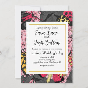 Invitación Metas en hidrangea rosa