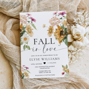 Invitación Mews Sunflower Cae Enamorado Ducha Nodal Otoño