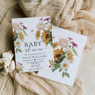 Invitación Mews Sunflower otoño otoño Baby Shower