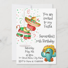Invitación Mexian Pinata Fiesta Feliz cumpleaños