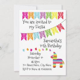 Invitación Mexian Pinata Fiesta Feliz cumpleaños