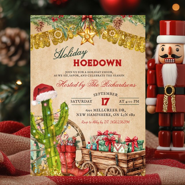 Invitación Mexican Cowboy Christmas Holiday Hoedown Fiesta (Subido por el creador)