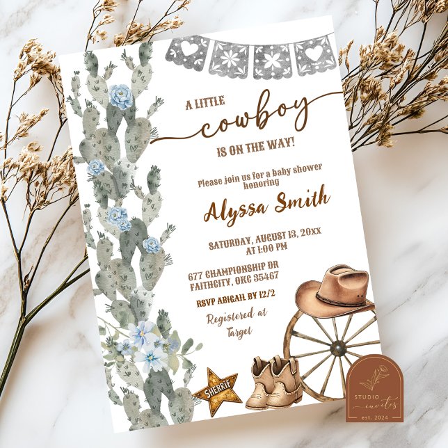 Invitación Mexican Cowboy is on the way Baby Shower (Subido por el creador)