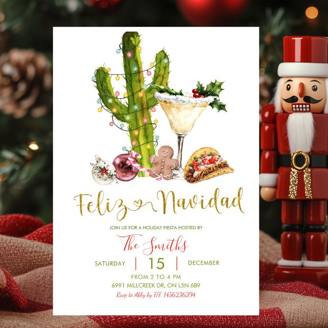 Invitación Mexican Feliz Navidad Christmas Party (Subido por el creador)