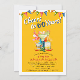 Invitación Mexican Fiesta 60th Birthday Cheers to 60 Years