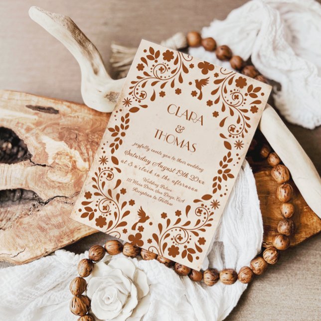 Invitación Mexican Fiesta Beige Terracotta Wedding Invitation (Subido por el creador)