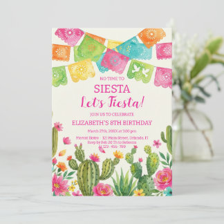 Invitación Mexican fiesta birthday party