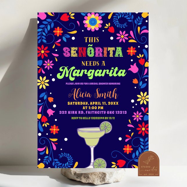 Invitación Mexican Fiesta Margaritas Bridal Shower Invitation (Subido por el creador)