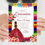 Invitación Mexican Floral Quinceañera Invitation<br><div class="desc">Mexican Floral Quinceañera Invitation
Mis Quince Anos,  15th Birthday, </div>