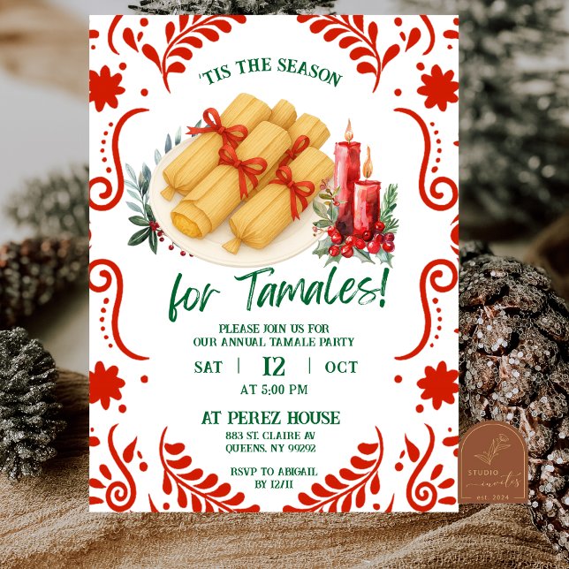Invitación Mexican Season for Tamales Christmas Fiesta (Subido por el creador)