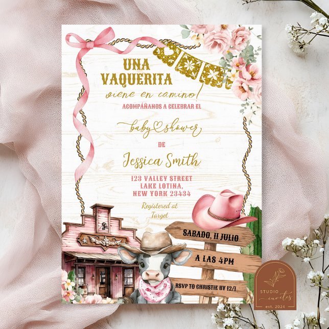 Invitación Mexican Spanish Girl Little Cowgirl Baby Shower (Subido por el creador)
