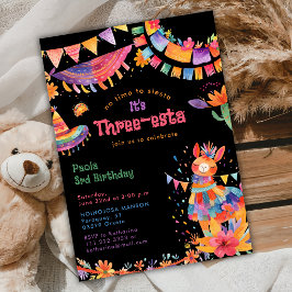 Invitación Mexican Three-Esta Fiesta Kids 3rd Birthday 