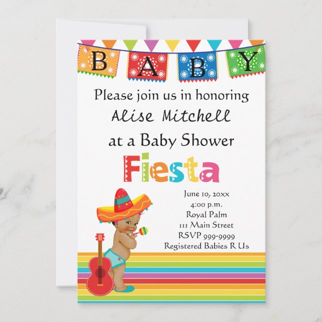 Invitación mexicana a Baby Shower (Anverso)