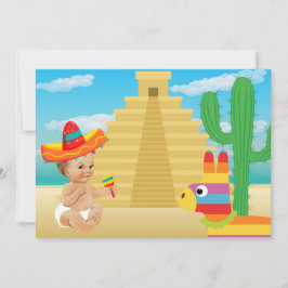 Invitación mexicana a Baby Shower con bebé ventila