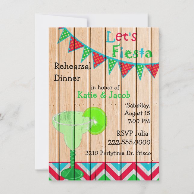 Invitación mexicana de la cena del ensayo de la (Anverso)