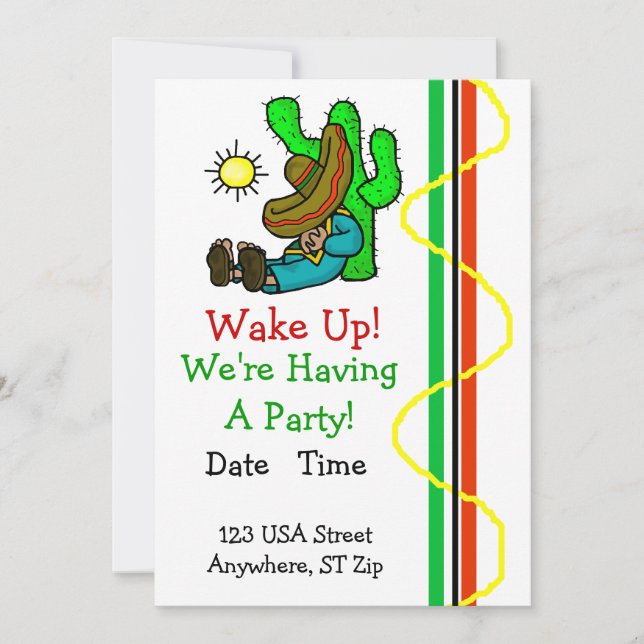 Invitación mexicana de la parte con el mexicano (Anverso)