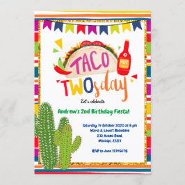 Invitación mexicana del cumpleaños de Twosday del