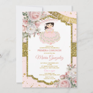 Invitación Mexicano rosa y blanco para tres años