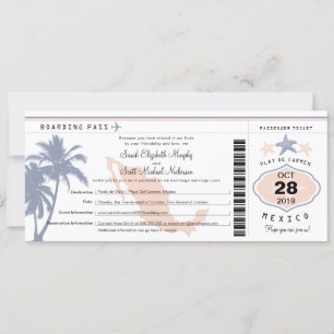 Invitación México Boda De Pasos De Plástico De Palm Tree Star