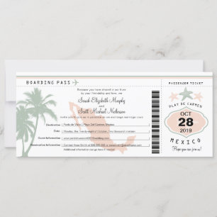 Invitación México Boda De Pasos De Plástico De Palm Tree Star