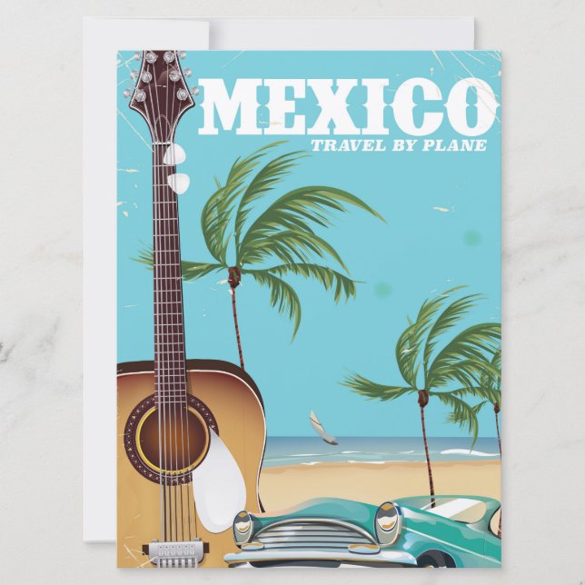 Invitación México - cartel de viaje en avión (Anverso)