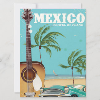 Invitación México - cartel de viaje en avión