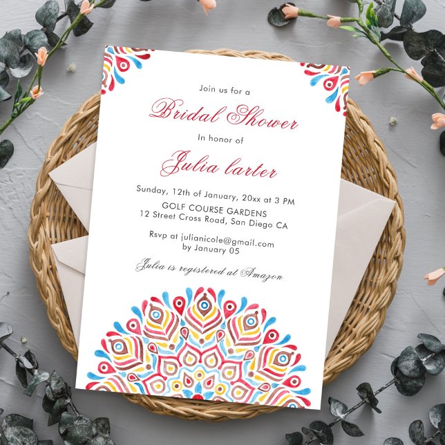 Invitación Mexico Festival Mandala Bridal Shower (Subido por el creador)