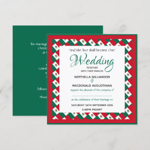 Invitación MÉXICO FLAG Personalizado patriótico Boda cuadrado