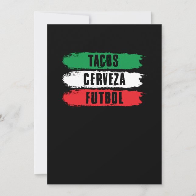 Invitación México Tacos Cerveza Futbol Orgullo Mexicano (Anverso)