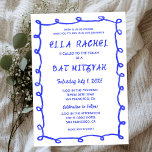 Invitación Mey Loops Mano Dibujó Bar Personalizado Bat Mitzva<br><div class="desc">¡Tarjeta perfecta para anunciar una mitzvah de murciélago, el bar mitzvah u otra celebración judía! ¡La mano hizo un caos desordenado para los bucles de pinceles en el lado delantero! ¡TODO PERSONALIZABLE! Haga clic en "Personalizar" para editar el texto. Haga clic en "editar usando la herramienta de diseño" para ajustar...</div>