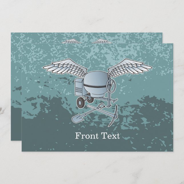 Invitación Mezcla de hormigón azul-gris (Anverso / Reverso)