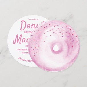 Invitación Mezcla de Sprinkles de Donut Rosa Acuarela Redondo