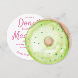 Invitación Mezcla redonda de rociado de donut verde acuarela