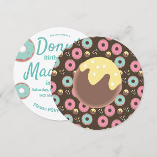 Invitación Mezcla redonda de sprinkles de dona hueca azul tur