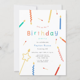 Invitación Mezcla + Velas Coincidentes y Coincidencias Cumple