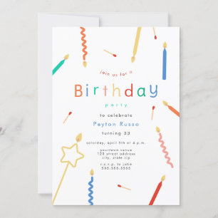 Invitación Mezcla + Velas Coincidentes y Coincidencias Cumple
